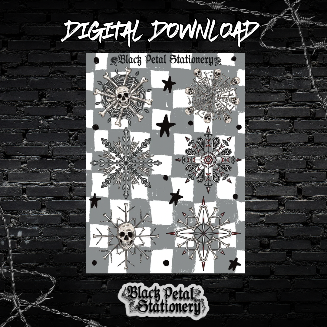 Skull Snowflakes - Digital Sticker