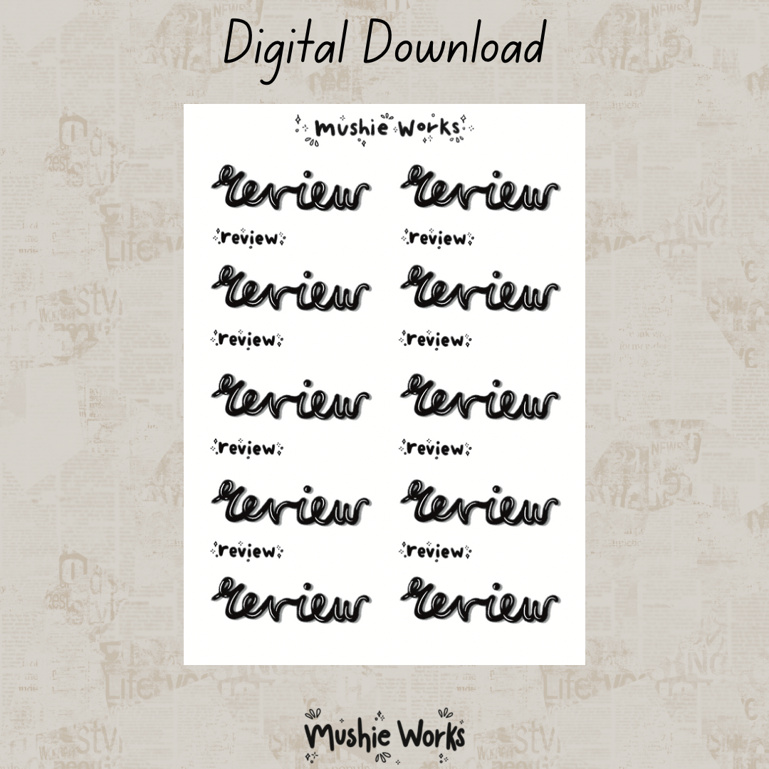 Book Review Black - Digital Download