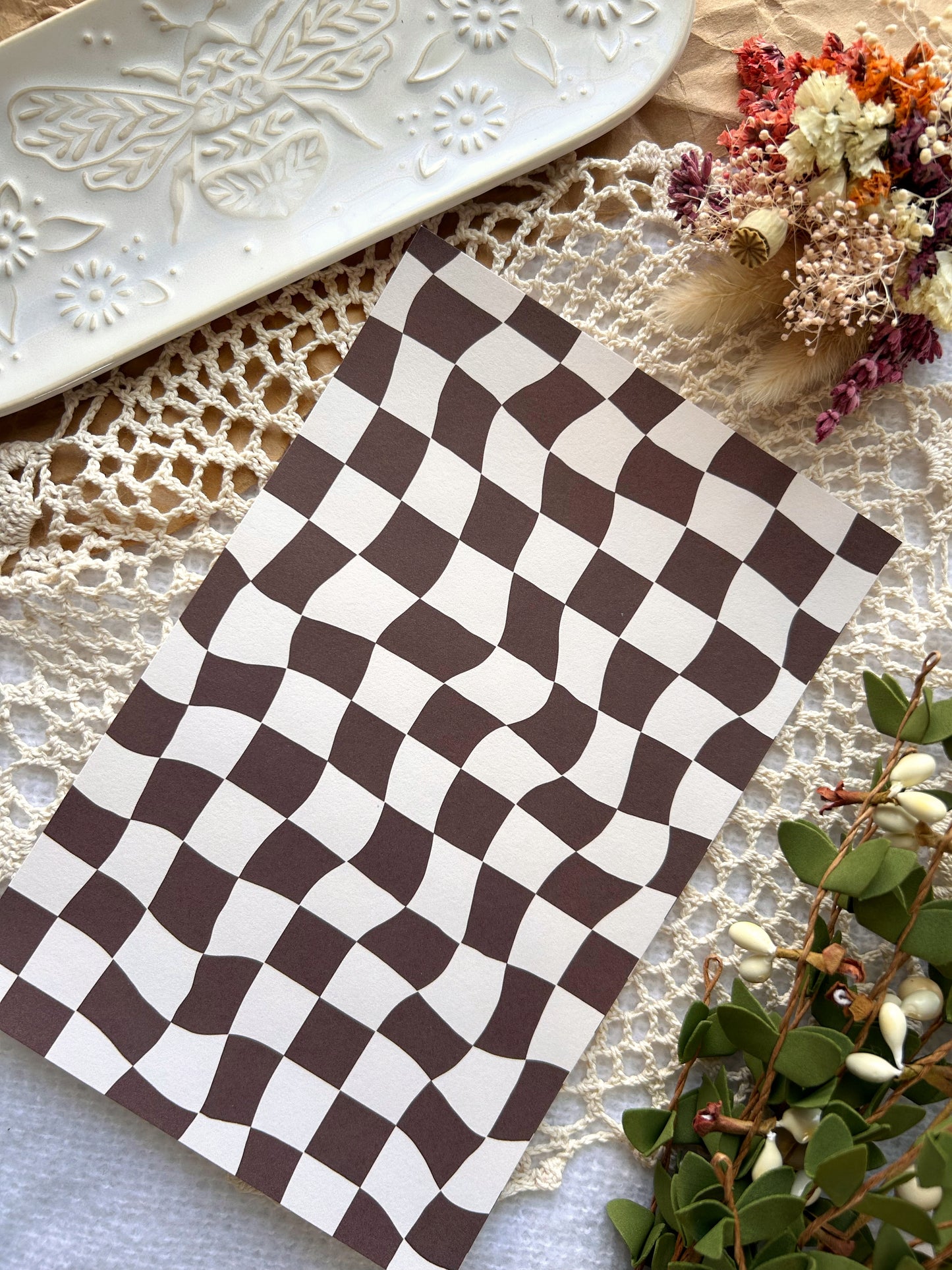 Mocha Check Scrapbook Paper