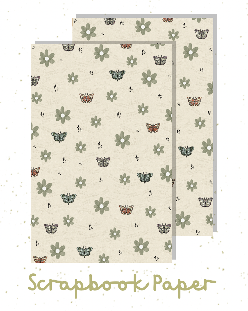 Newspaper Butterflies Scrapbook Paper