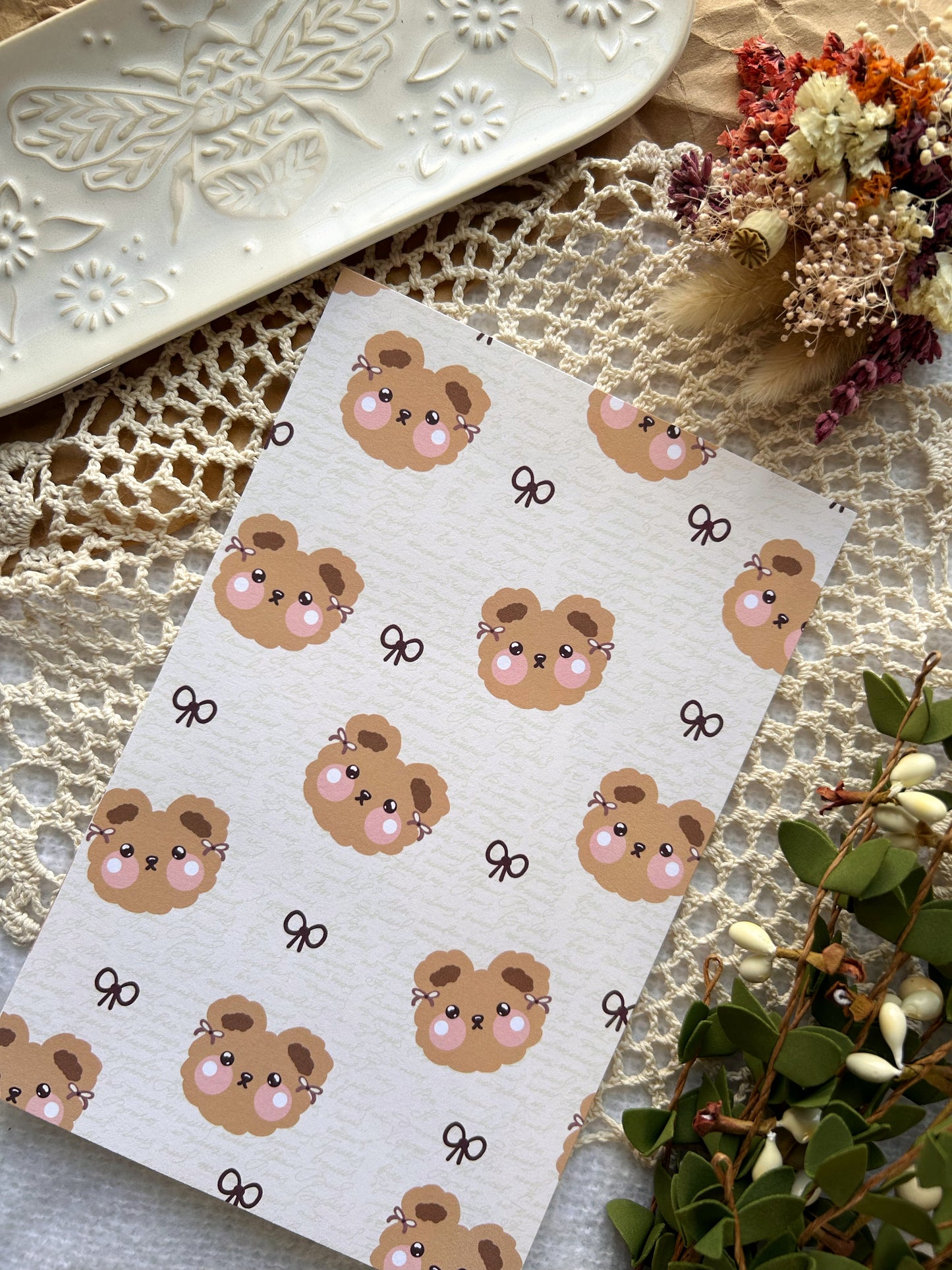 Fluffy Teddy Bear Scrapbook Paper
