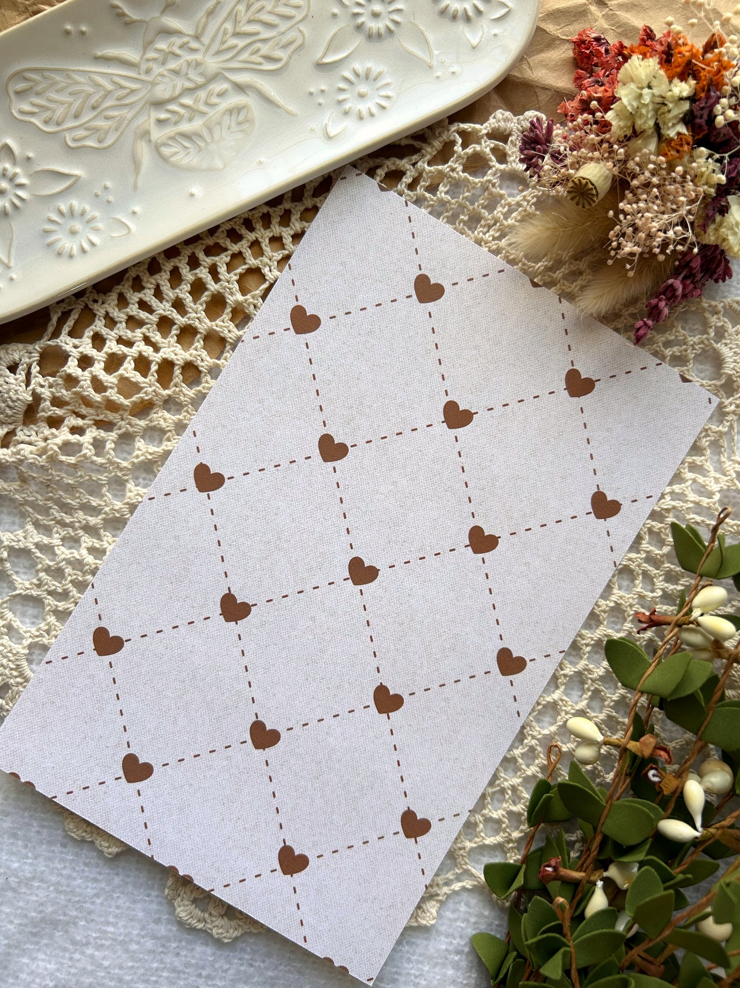 Heart Stitching Scrapbook Paper