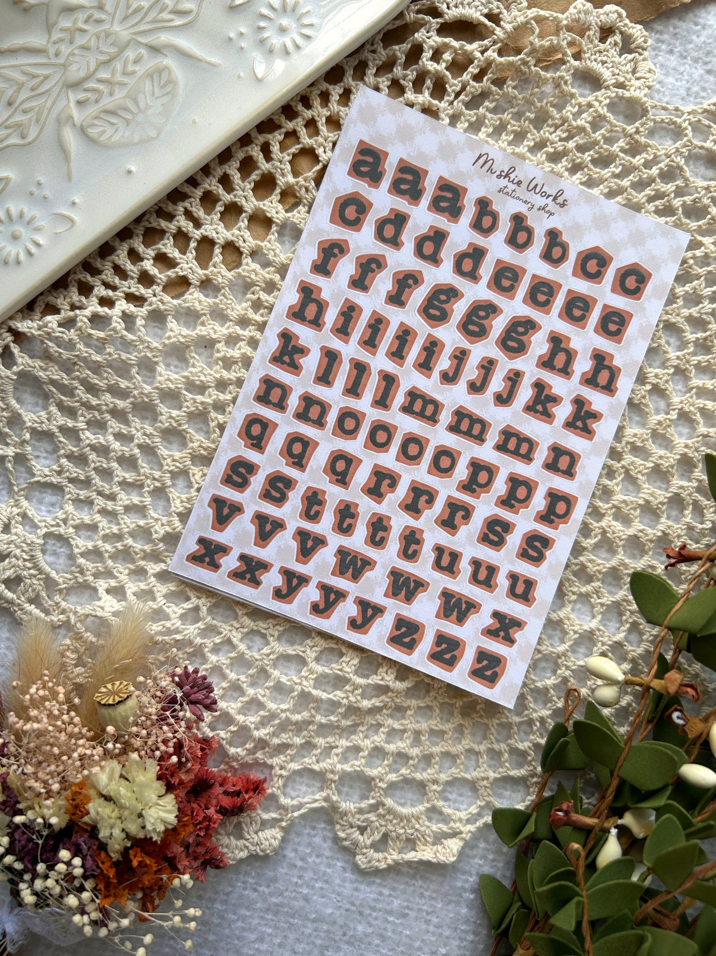 Cozy Kraft Alphabet
