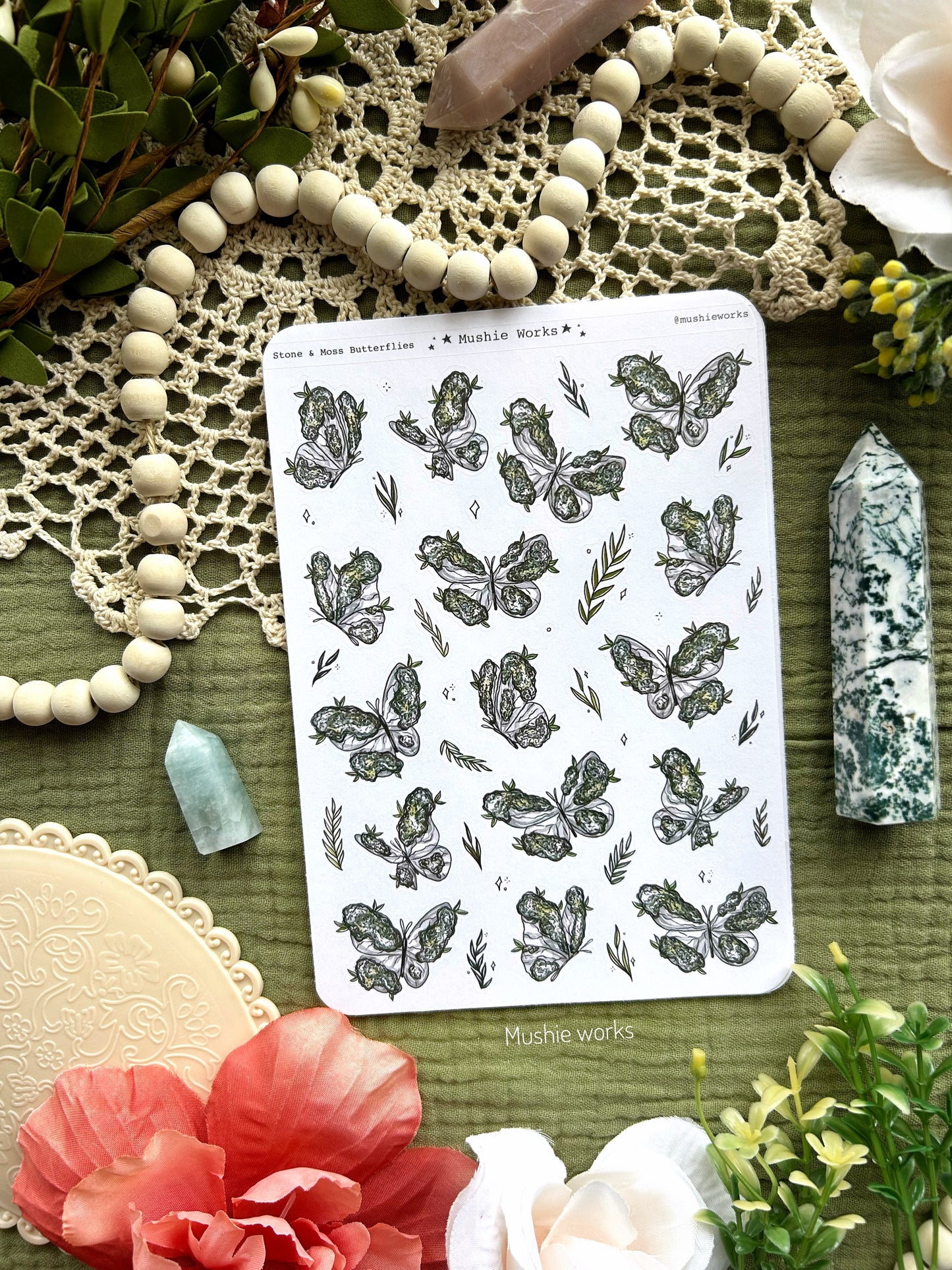 Stone & Mossy Butterflies