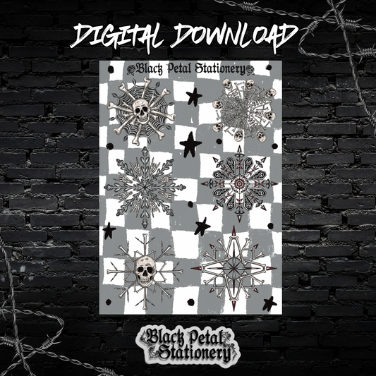 Skull Snowflakes - Digital Sticker