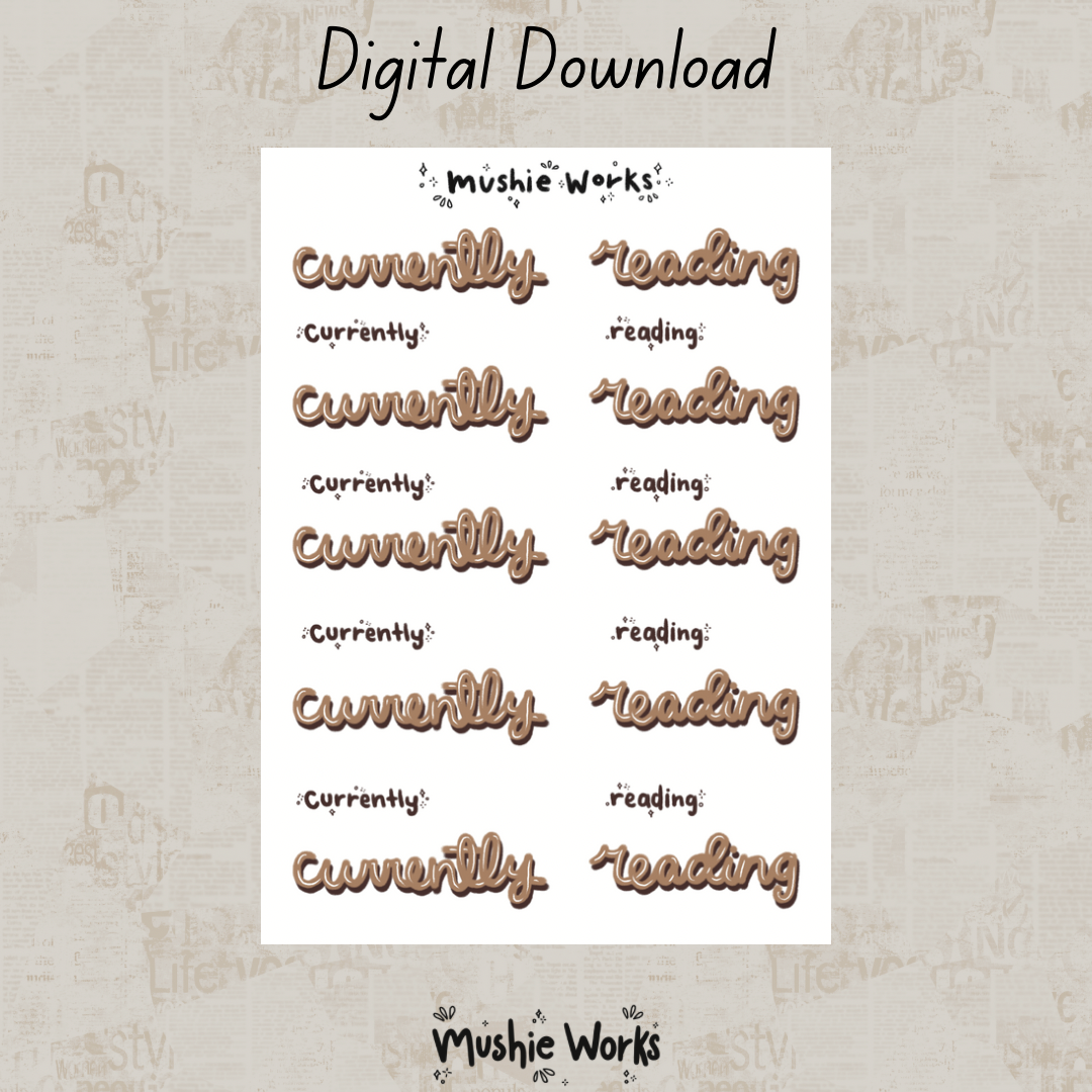 Currently Reading Brown - Digital Download