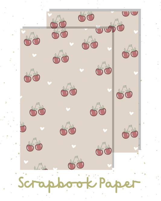 Muted Cherries Scrapbook Paper