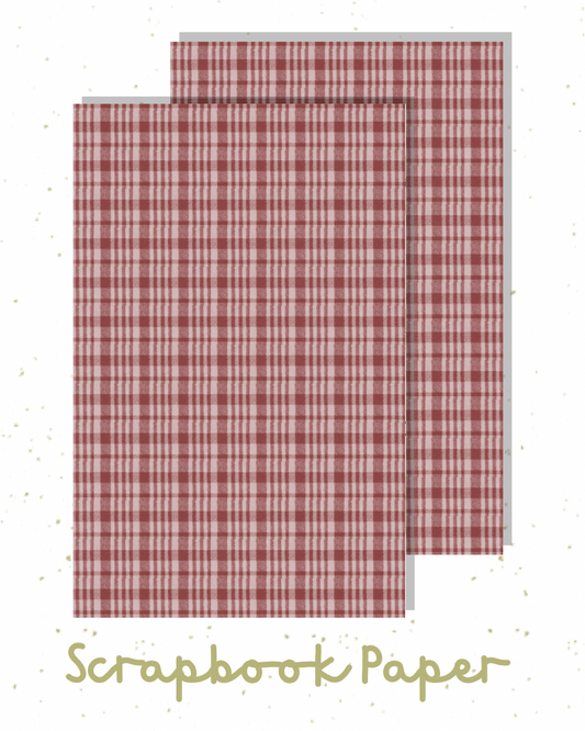 Burgundy Plaid Scrapbook Paper