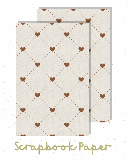 Heart Stitching Scrapbook Paper