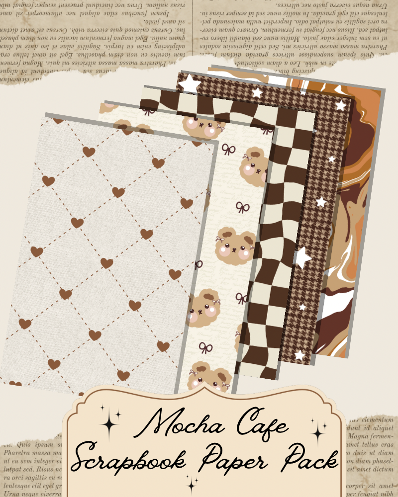 Mocha Cafe Scrapbook Paper Pack