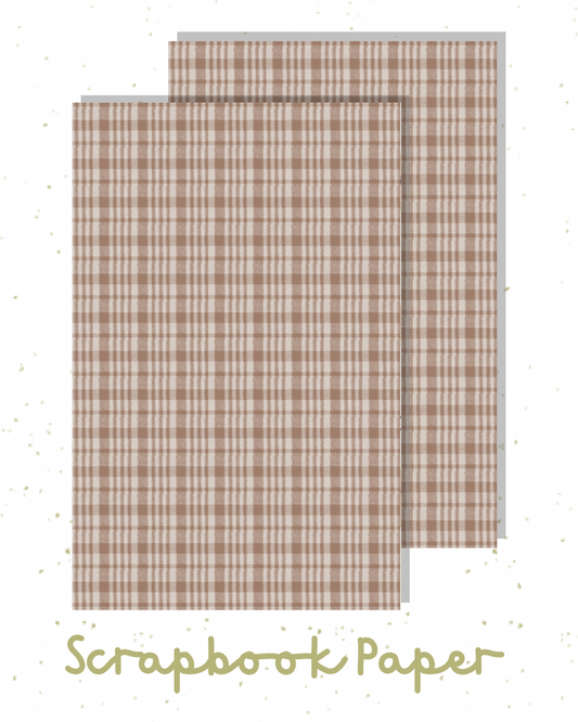 Taupe Plaid Scrapbook Paper
