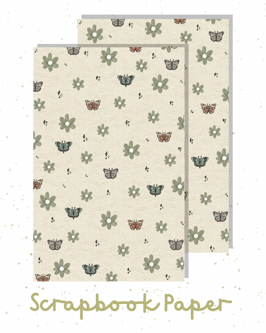 Newspaper Butterflies Scrapbook Paper
