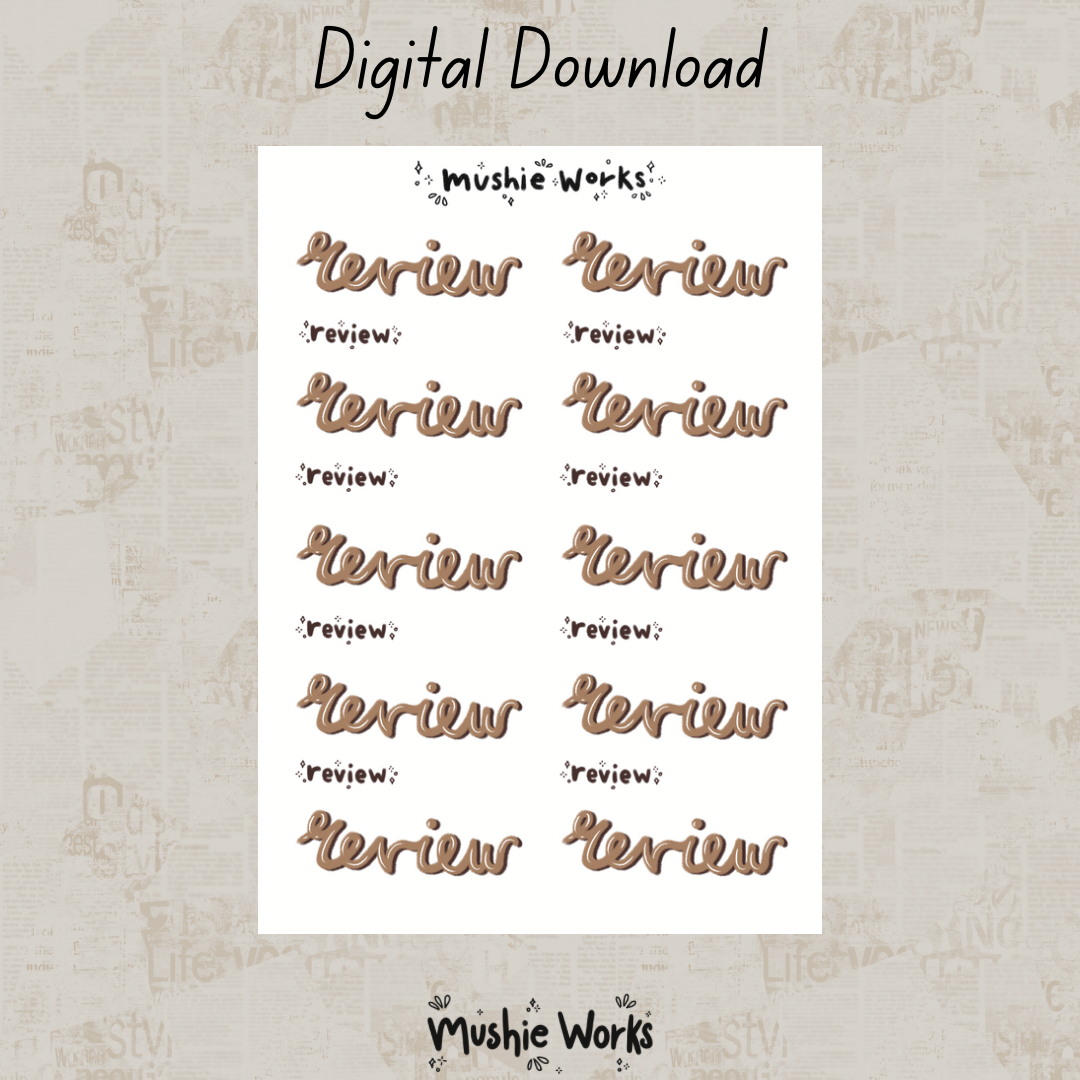 Book Review Brown  - Digital Download