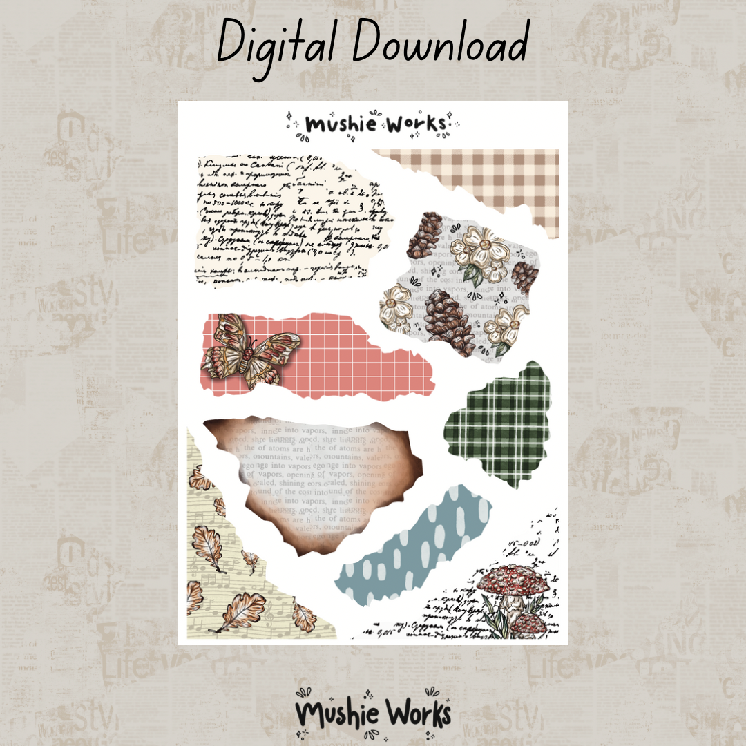 Autumn Ripped Paper  - Digital Download