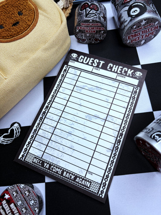 guest check notepad