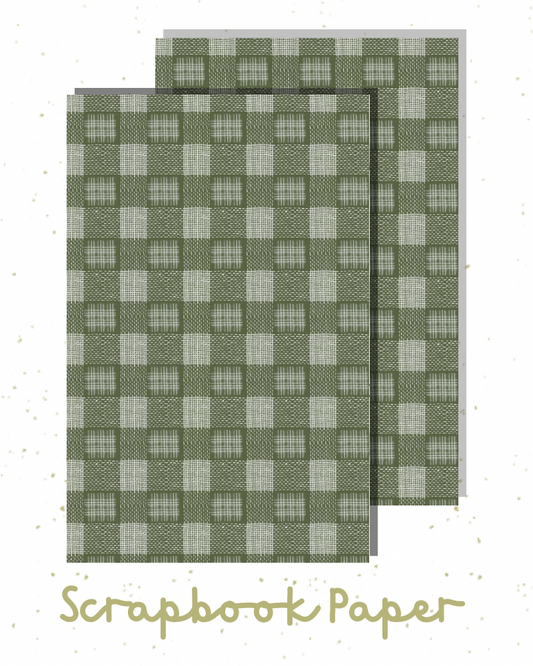 Olive Picnic Blanket Scrapbook Paper