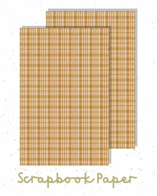 Golden Plaid Scrapbook Paper