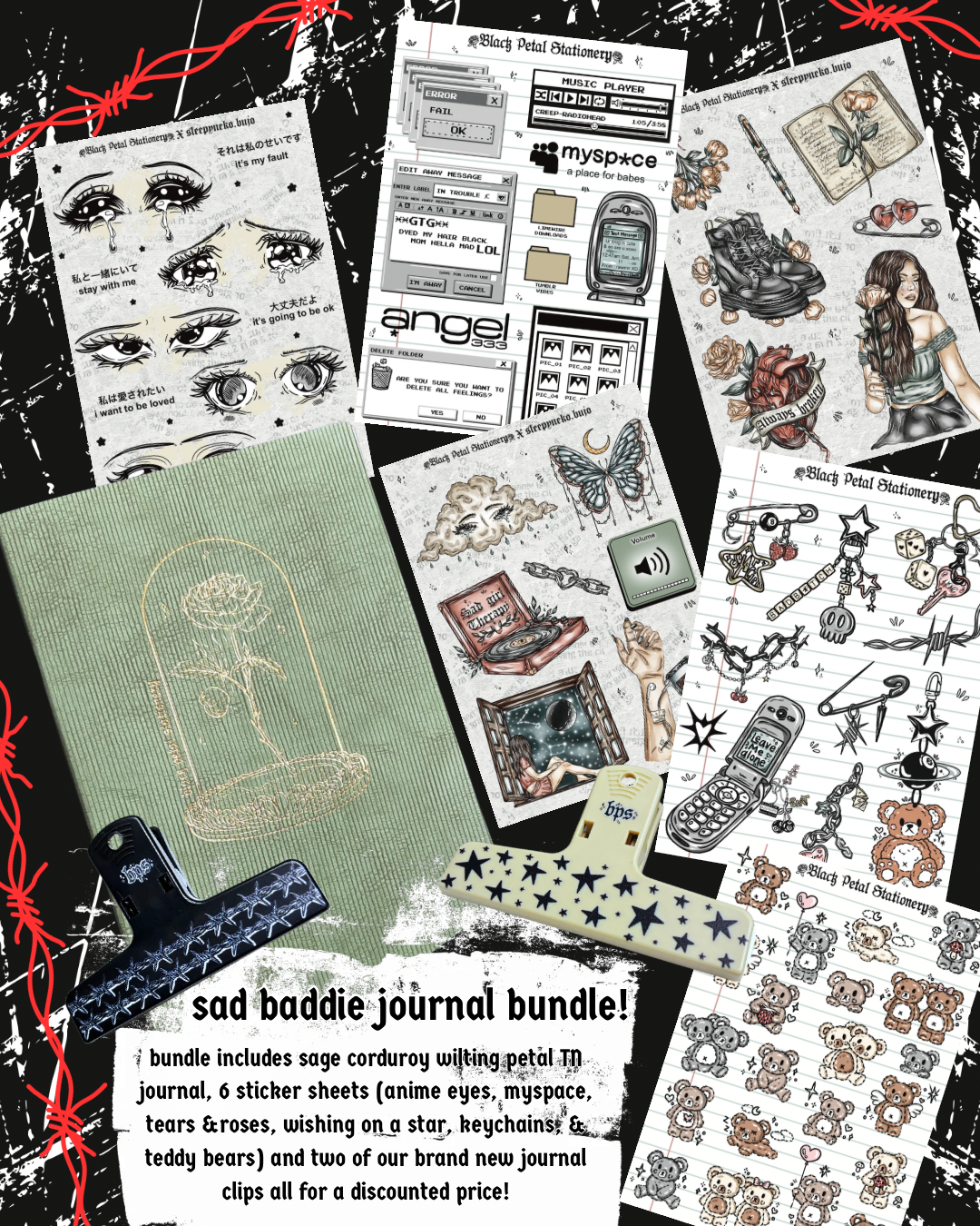 sad baddie journal bundle