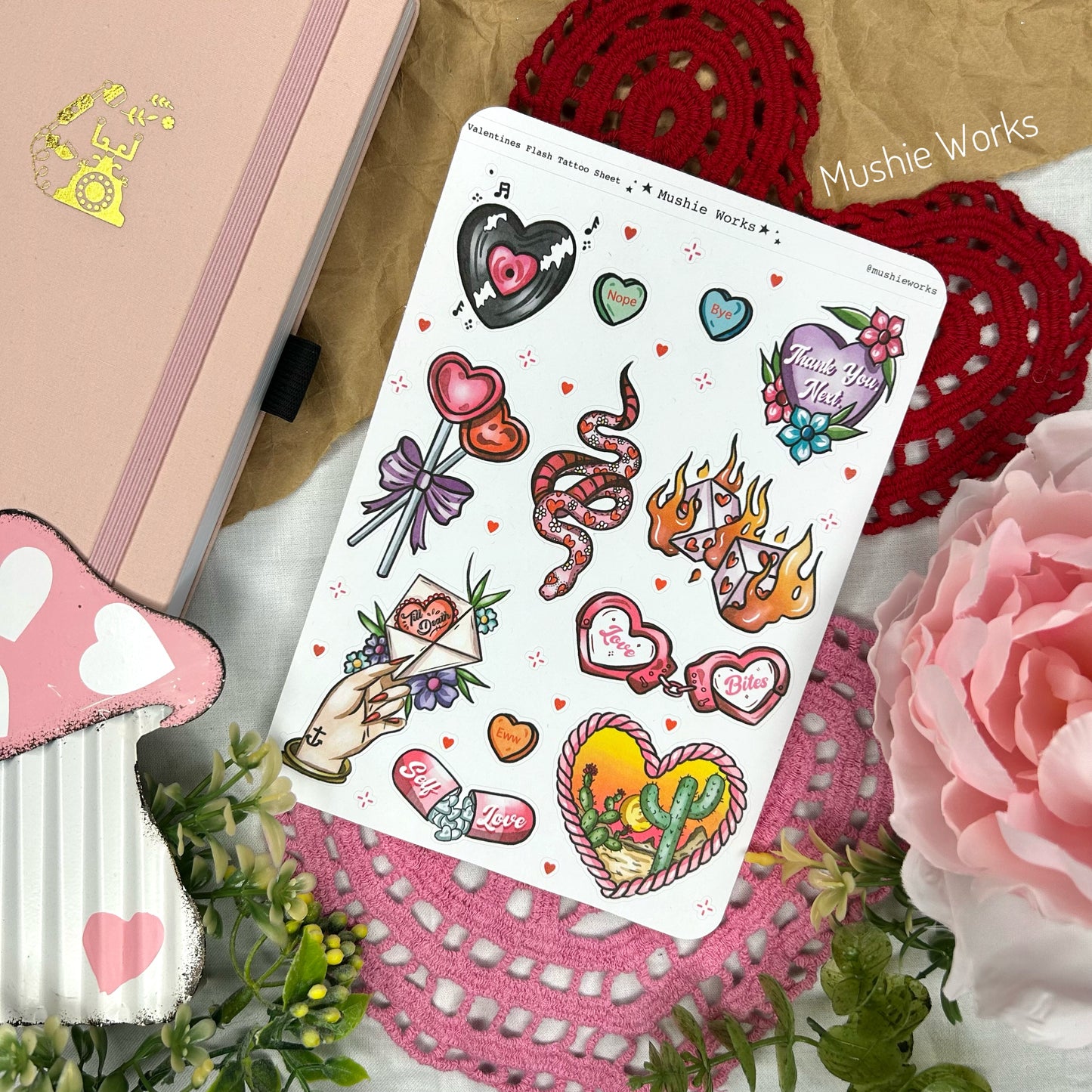 V-Day Flash Tattoo Sheet